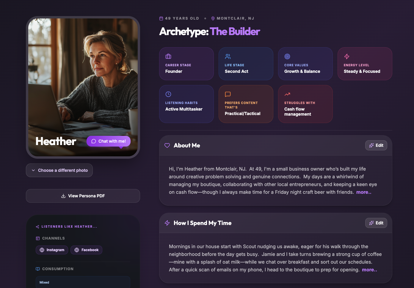 Heather — Listener Persona for Cash Flow with Pam Prior